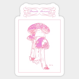 Pink Magic Mushroom Amanita Muscaria Sticker